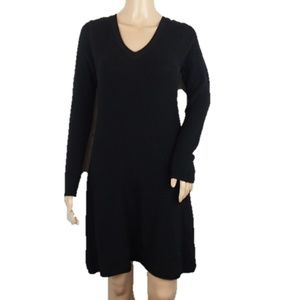 Athleta Nordic Black Long Sleeve Sweater Dress